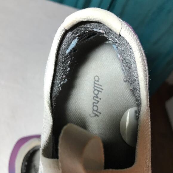 Allbirds tree dasher white purple blue sneakers w6 running slip on washable - Picture 2 of 11